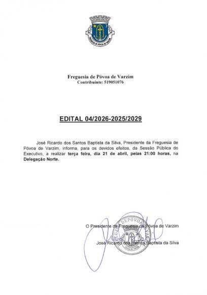 Sess&atilde;o P&uacute;blica do Executivo 